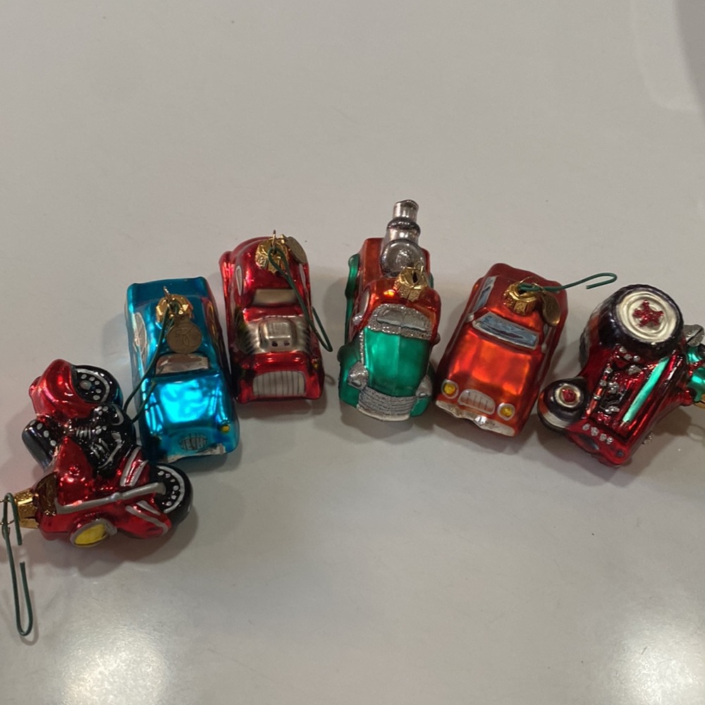 Department 56 blown glass Christmas 6 🚘 car 🚗 German vintage tree 🌲 ornaments - Picture 16 of 16